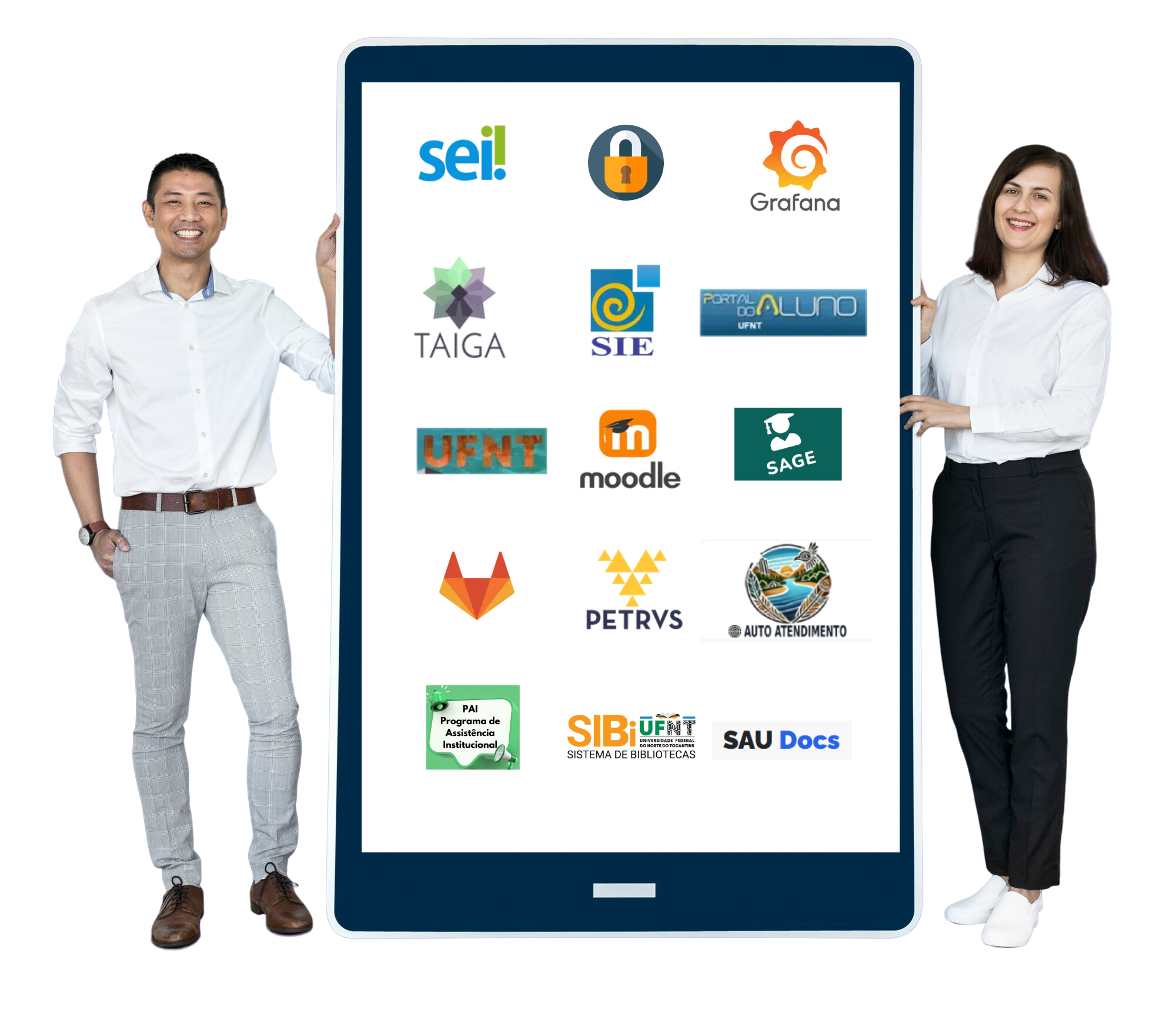 Estudantes usando aplicativo